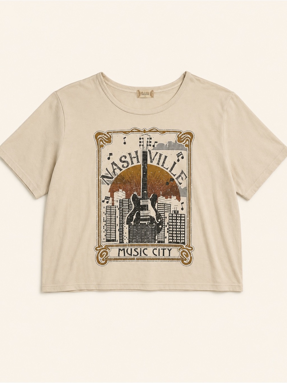 Altar’d State Nashville Music City Graphic Cropped Tee Large NWT